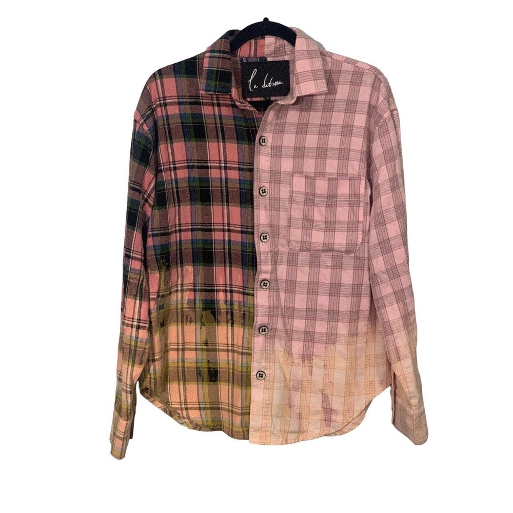 La Detresse Scorpio Light Dark Pink Multicolored Flannel New Size Small